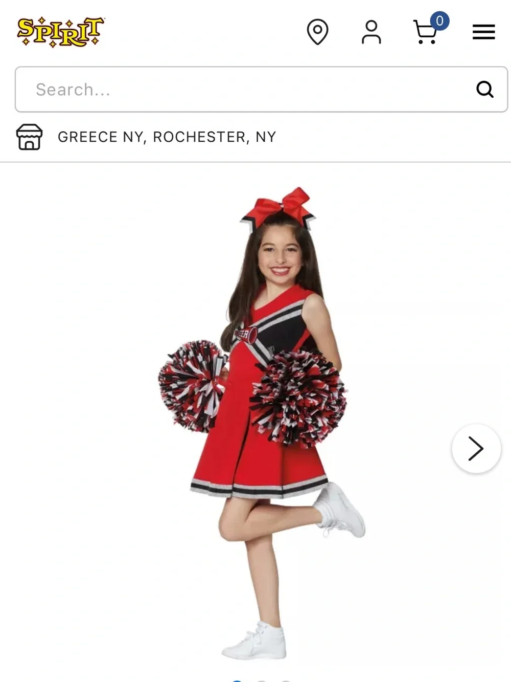 Spirit Red and Black Cheer Costume for Kids Size M